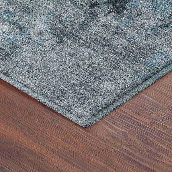 Mayfield Premium Machine Washable Abstract AMF2360 Blue 8 ft. x 10 ft. Area Rug