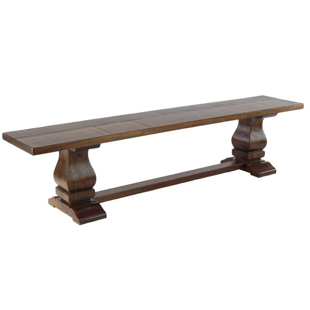 Litton Lane Brown Bench with Parquet Inlay 18 in. X 78 in. X 15 in ...