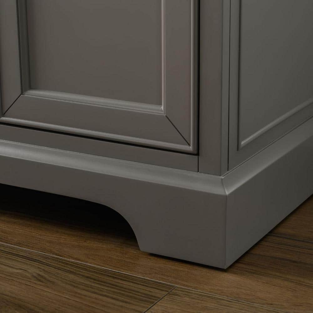 Thompson 48'' Gray Solid Wood Bathroom Vanity with Stone Top