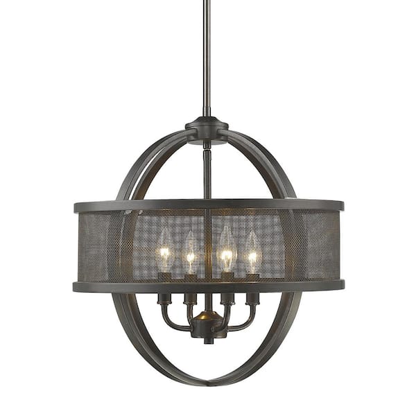 Golden Lighting Colson EB 4-Light Etruscan Bronze Chandelier