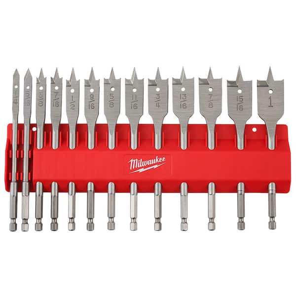 Milwaukee Steel Countersink Set with Wood Spade Bit Set (16-Piece)