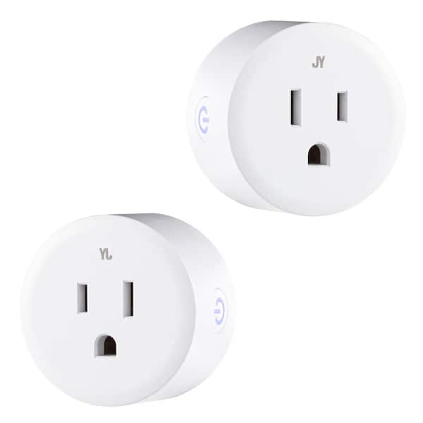 JONATHAN Y Smart Plug - WiFi Remote Control for Lights and Appliances No Hub Required (Set of 2)