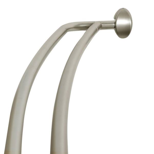 Zenna Home 72 In Aluminum Double Adjustable Curved Shower Rod Satin Nickel 35604bn Zenna Home 72 In Aluminum Double, Satin Nickel Shower Curtain Rod