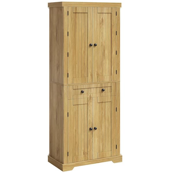 HODEDAH 4-Door Beech Kitchen Pantry HI224 Beech - The Home Depot