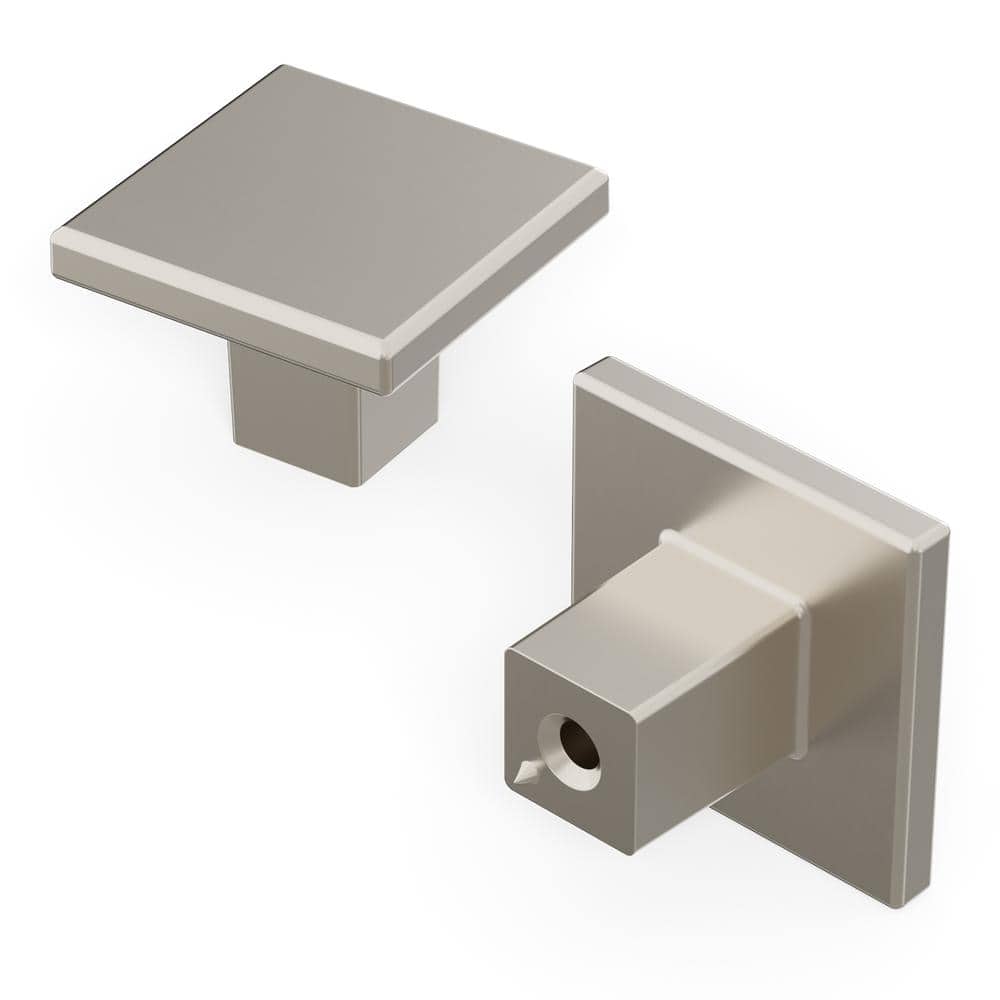 Heritage Designs 1-3/16 in. Modern Square Cabinet Knob Satin Nickel Handle 
