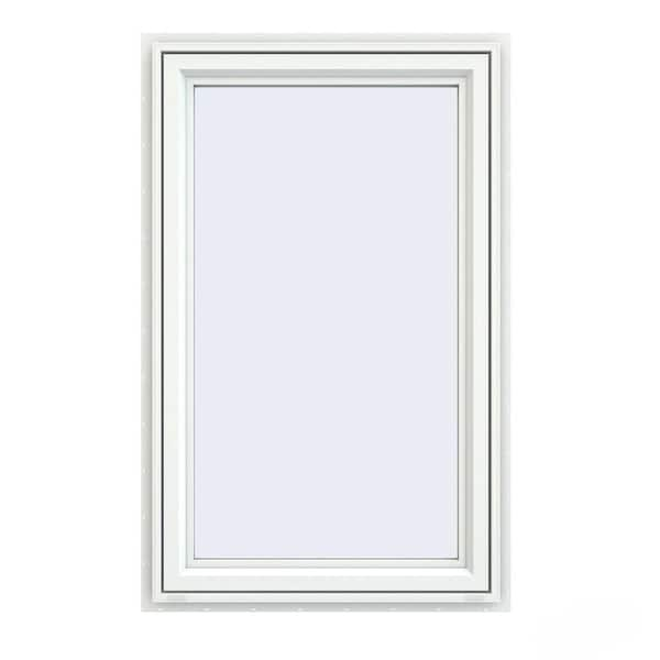 JELD-WEN 23.5 in. x 35.5 in. V-4500 Series White Vinyl Left-Handed Casement Window with Fiberglass Mesh Screen