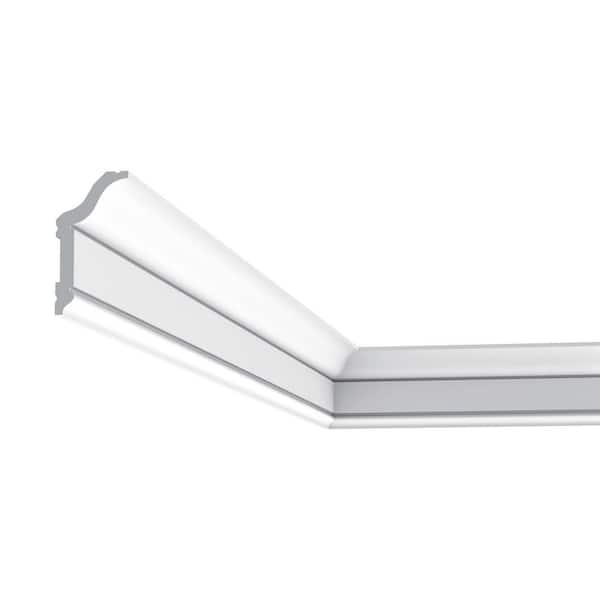 1-1/4 in. x 2-3/8 in. x 78-3/4 in. Primed White Plain Polystyrene Crown Moulding (3-Pack)