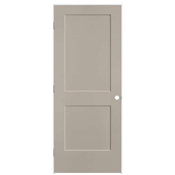 Masonite 32 in. x 80 in. 2-Panel Logan Right-Hand Solid Core Smoked Tan Molded Composite Single Prehung Interior Door