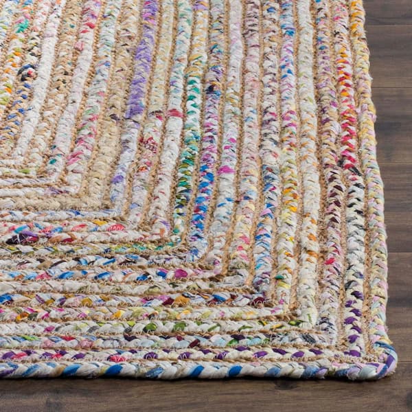 SAFAVIEH Rag Rug Collection Area Rug - 5' x 7', Ivory & Multi, Handmade  Boho Stripe Cotton, Ideal for High Traffic Areas in Living Room, Bedroom