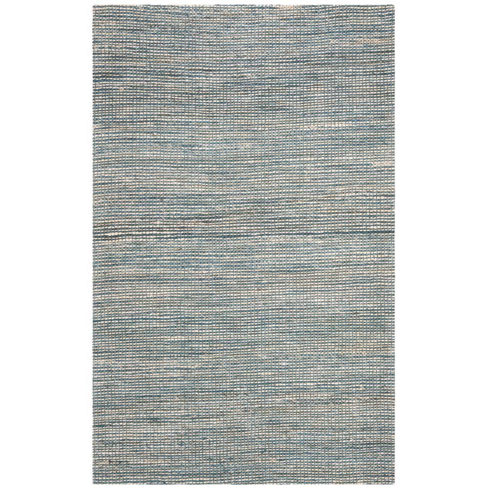 Handmade Marbella Round Blue/Ivory Wool Blend Area Rug, 5' x 8'