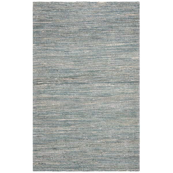 Marbella Blue/Ivory 6 ft. x 9 ft. Solid Area Rug