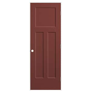 28 in. x 80 in. 3-Panel Winslow Left-Hand Hollow Core Red Bluff Molded Composite Single Prehung Interior Door