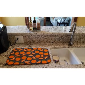 Brown Self-Draining Silicone Dish Drying Mat For Kitchen Counter