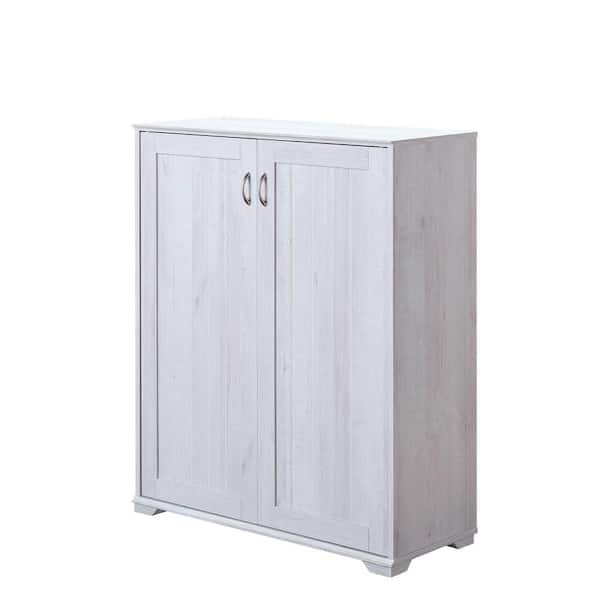 Furniture of America Lucile White Oak Shoe Cabinet with 5-Shelves