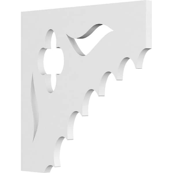 Ekena Millwork 5/8 in. W x 12 in. H x 12 in. D PVC Wellington Bracket