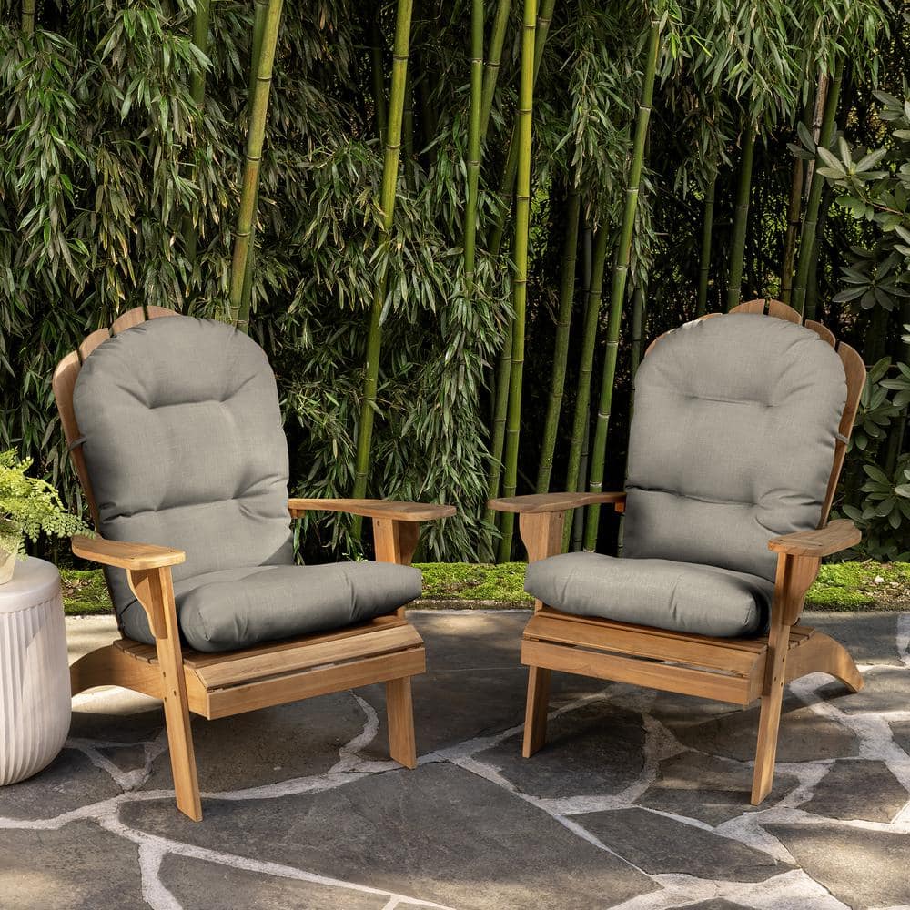 Sandbar Taupe Texture Outdoor Adirondack Chair Cushions, 21.5 x 48, Bamboo Viscose and Polyester