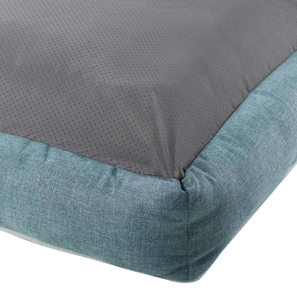Teal and Gray Polyester Elevated Outdoor Pet Bed, X-Small