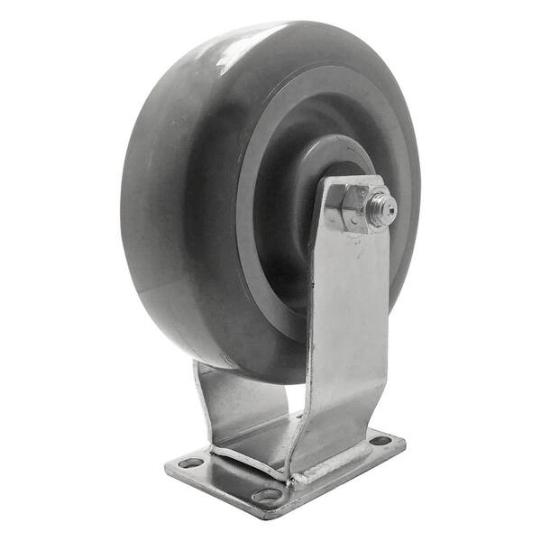 SNAP-LOC Super-Duty 6 in. Steel Fixed Plate Caster with 450 lbs. Load Rating