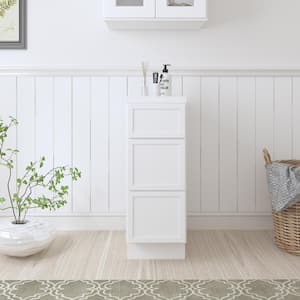 12 in. W x 21 in. D x 32.5 in. H 3-Drawers Bath Vanity Cabinet Only in White