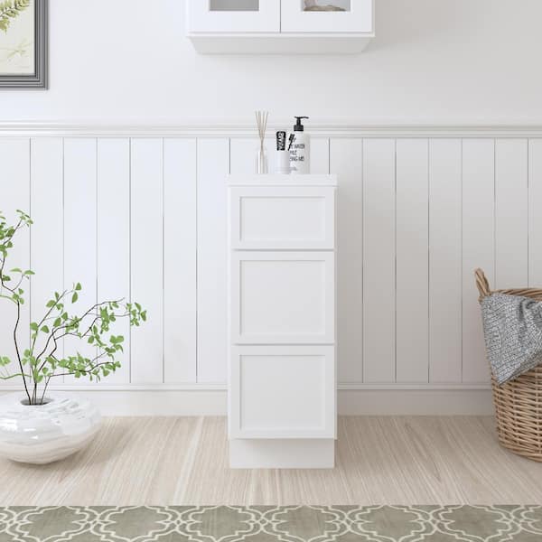 Vanity Art 12 in. W x 21 in. D x 32.5 in. H 3-Drawers Bath Vanity Cabinet Only in White