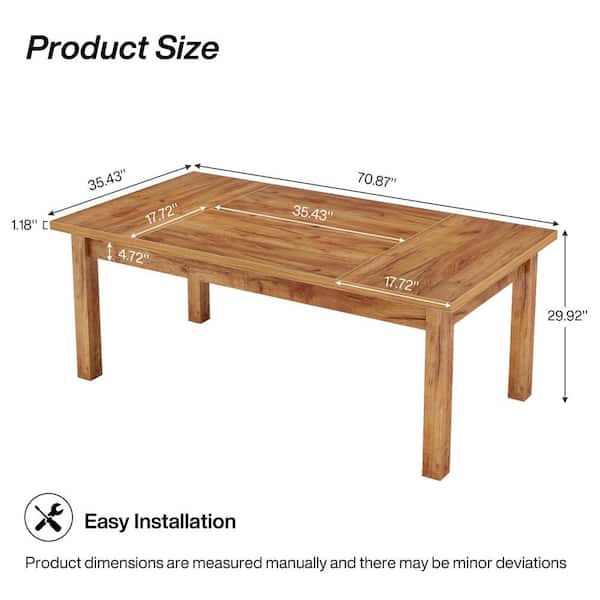 TRIBESIGNS WAY TO ORIGIN Halseey Rectangle Walnut Brown Wood 71 in