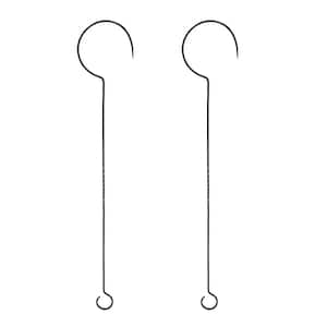 48 in. L Black Wrought Iron Hook Extenders with Twist (Set of 2), Powder Coated Finish, Home Accessory