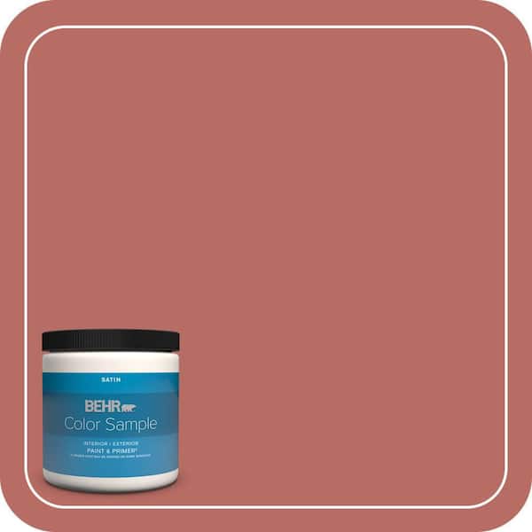 BEHR PREMIUM PLUS 8 oz. #MQ4-34 Hacienda Tile Satin Enamel Interior/Exterior Paint & Primer Color Sample