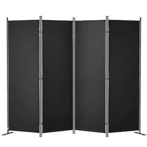 Room Divider 5.6 ft. Fabric Partition Room Dividers and Folding Privacy Screens 4 Panel for Office, Bedroom (Black)