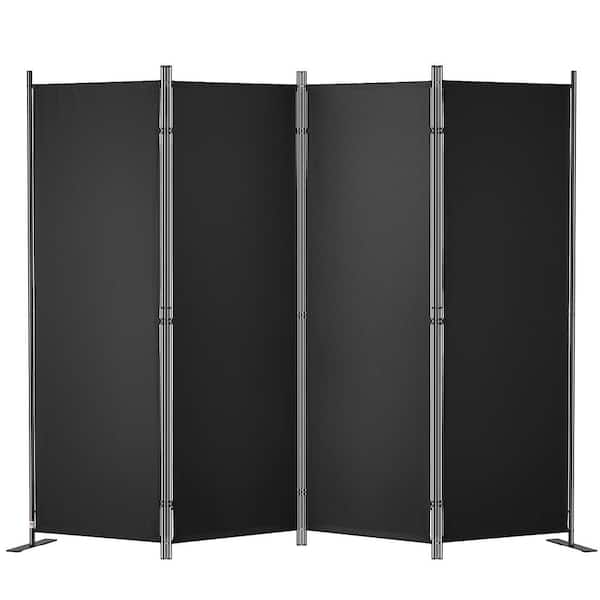 VEVOR Room Divider 5.6 ft. Fabric Partition Room Dividers and Folding Privacy Screens 4 Panel for Office, Bedroom (Black)