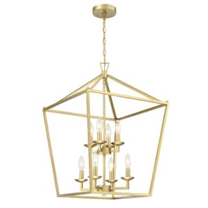 Light Pro 8-Light Soft Golden Finish Chandelier Modern Hanging Pendant/Ceiling light