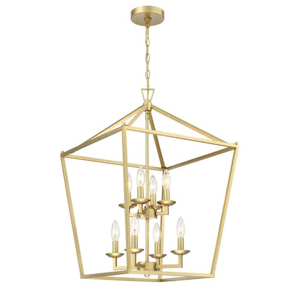 Modland Light Pro 8-Light Soft Golden Finish Chandelier Modern Hanging Pendant/Ceiling light