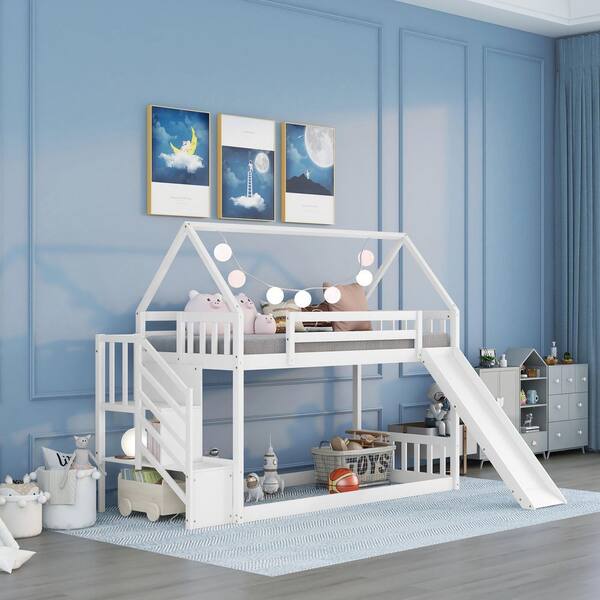 Girls loft bed outlet with stairs