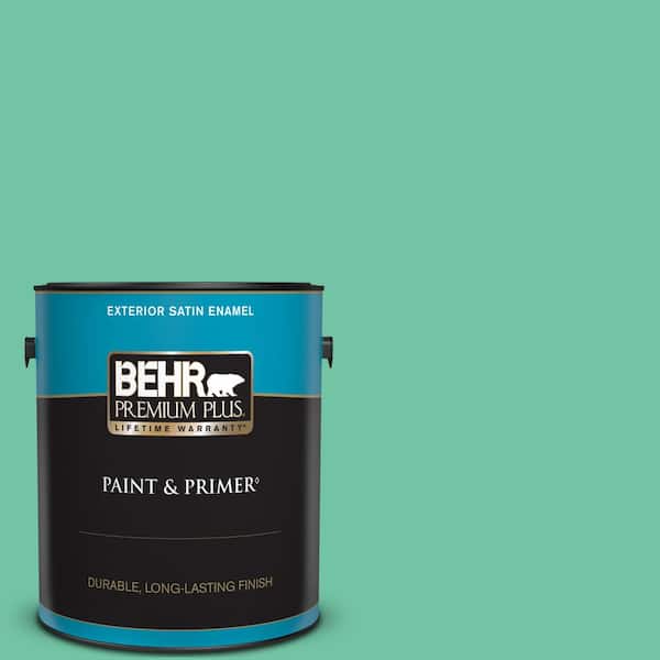 BEHR PREMIUM PLUS 1 gal. #P420-4A Gem Silica Satin Enamel Exterior Paint & Primer