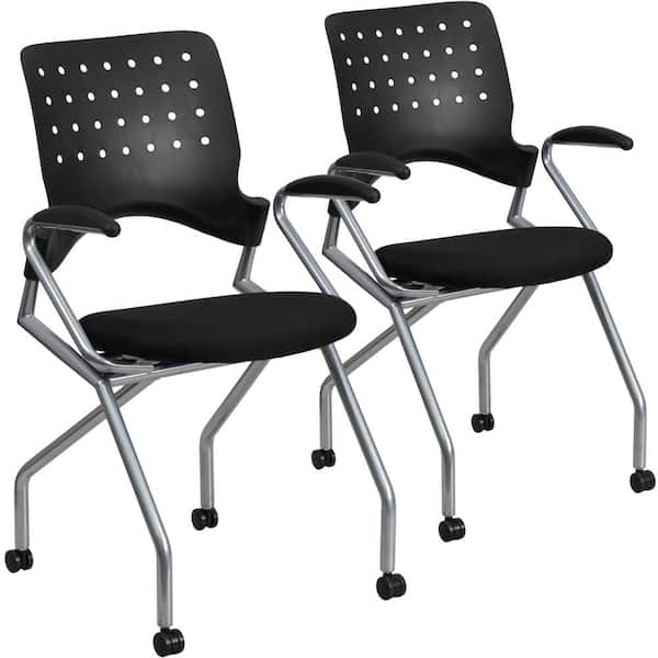 Carnegy Avenue Black Fabric Nesting Fabric Side Chairs (Set of 2)