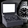 YIYIBYUS Brown Leather Automatic Watch Winder 4 plus 6 Watch Storage Box  OT-ZJGJ-852-US - The Home Depot