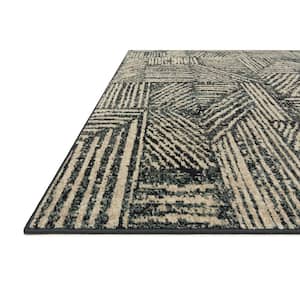 Bowery Midnight/Taupe 4 ft. x 6 ft. Contemporary Geometric Area Rug
