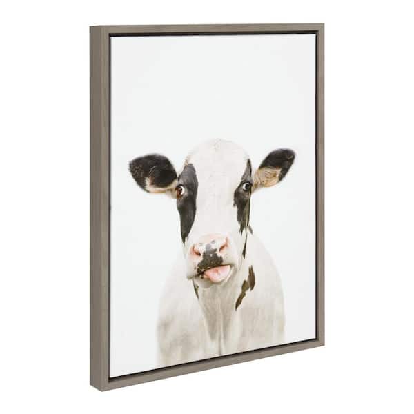 Kate and Laurel Sylvie Holstein Cow Portrait by Amy Peterson Art Studio Framed Art Print 18 in. x 24 in.
