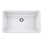 PRECIS Undermount Granite Composite 32 in. Single Bowl Kitchen Sink in White