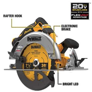 20-Volt MAX Cordless Brushless 7-1/4 in. Circular Saw with FLEXVOLT ADVANTAGE (Tool Only)