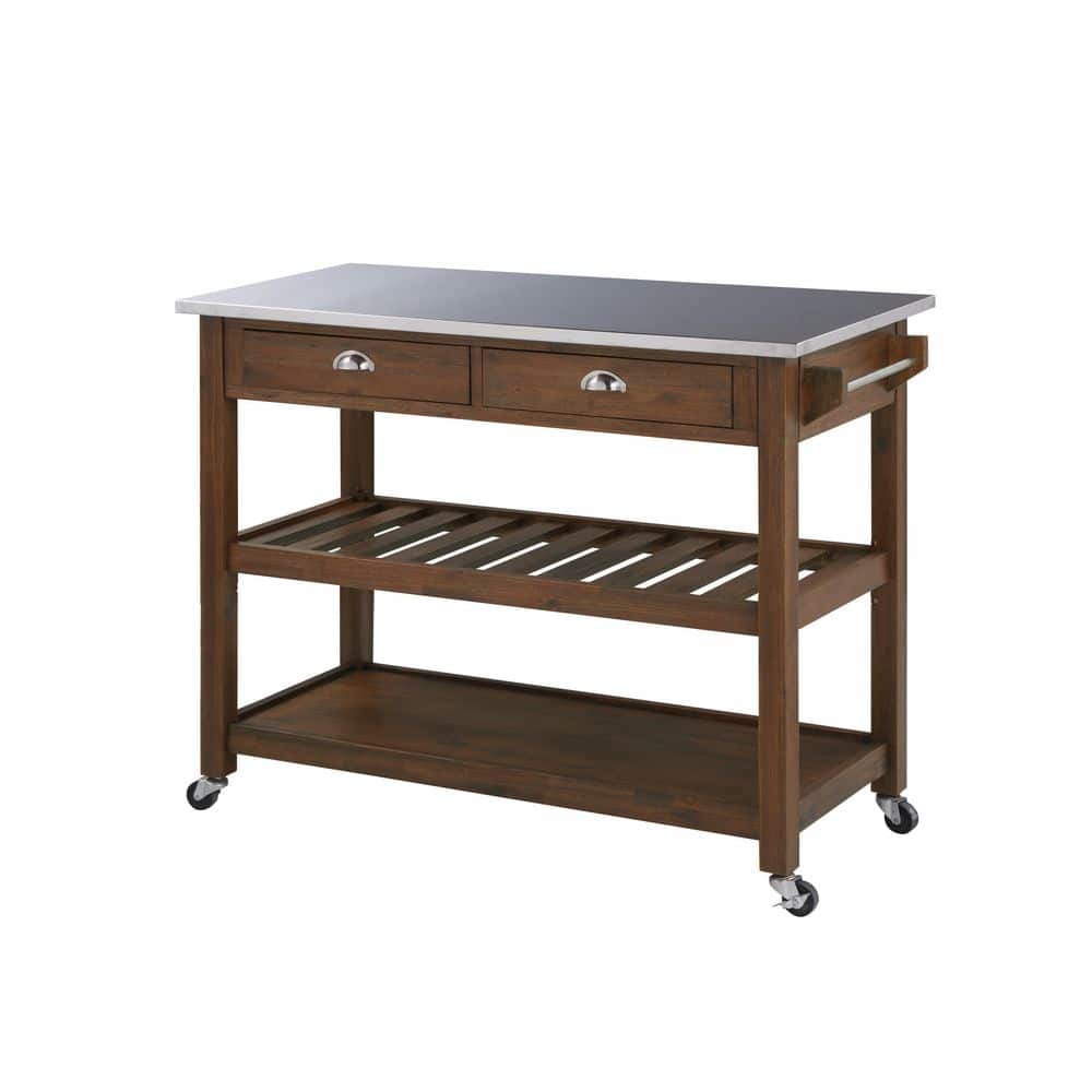 Sonoma Chestnut Wire-Brush Kitchen Cart