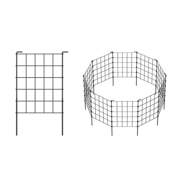 Oumilen 23.5 in. x 12.5 in. Garden Fence Enclosure, Rustproof Wire Border Animal Barrier, Black (30-Pieces)