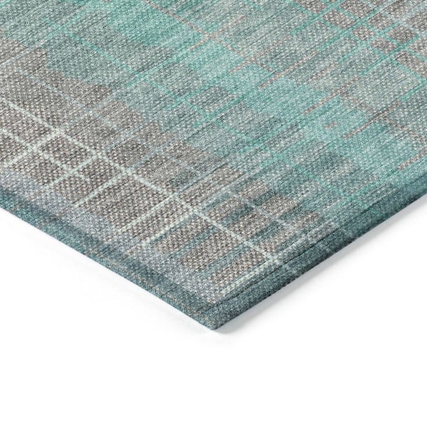 Chantille Machine Washable Indoor/Outdoor Abstract ACN2261 Seafoam 8 ft. x 10 ft. Area Rug