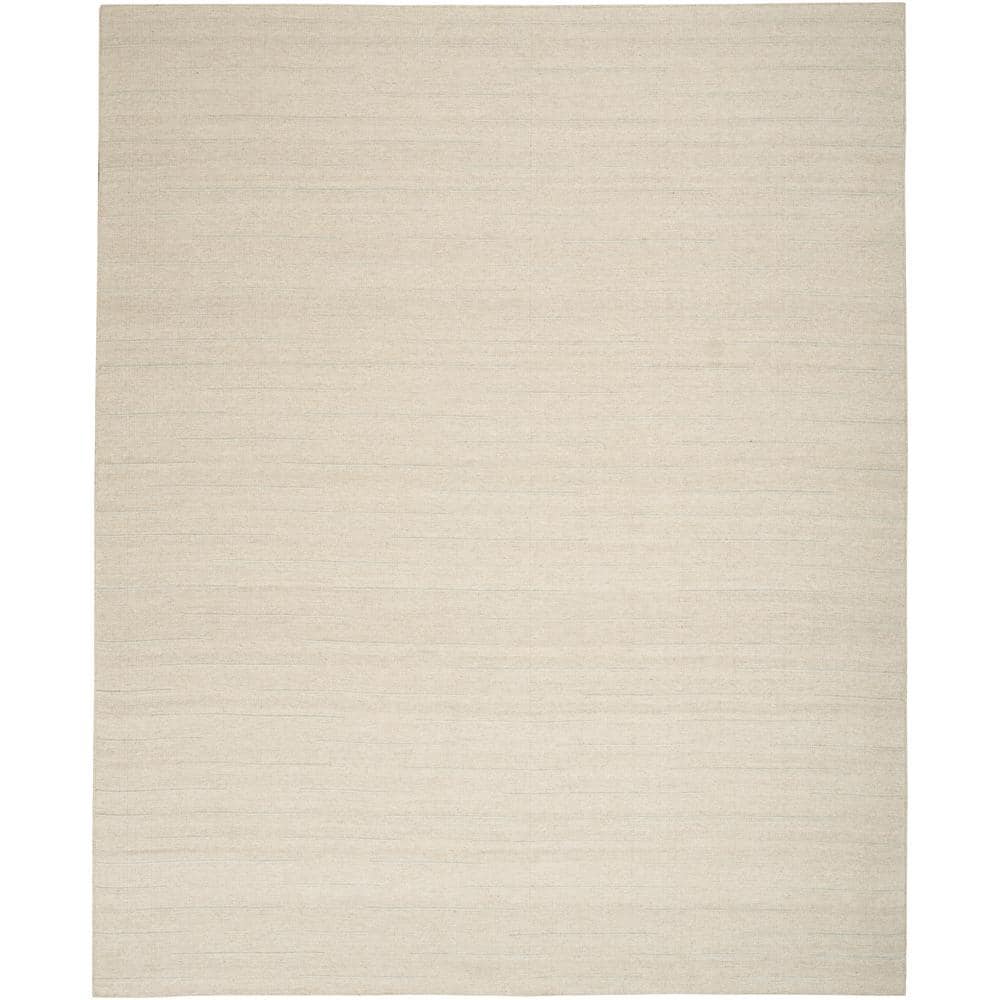 Nourison Interweave Beige 10 ft. x 14 ft. Solid Ombre Geometric Modern ...