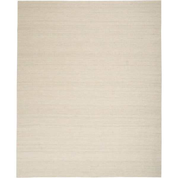Nourison Interweave Beige 10 ft. x 14 ft. Solid Ombre Geometric Modern Area Rug