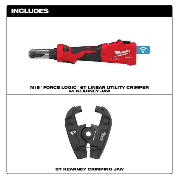 M18 18V Lithium-Ion Cordless FORCE LOGIC 6 Ton Linear Utility Crimper with Kearney Jaw