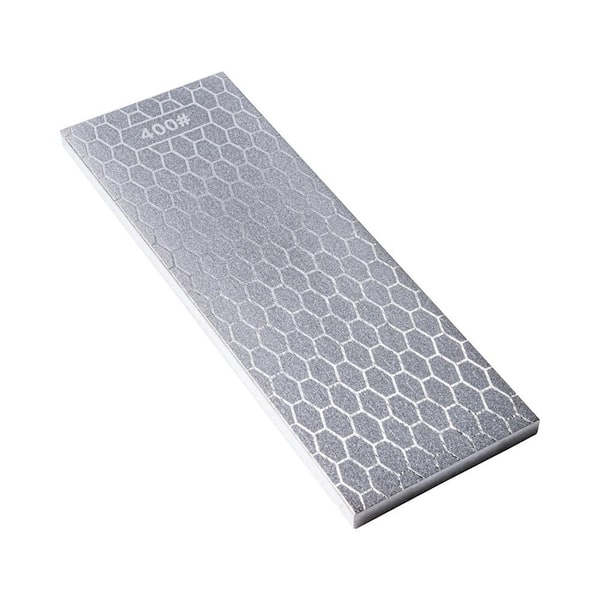 Diamond Sharpening Stone, 400/1000 Dual Grit Diamond Knife Sharpener, 8 in. Honing Stone with Non-Slip Base