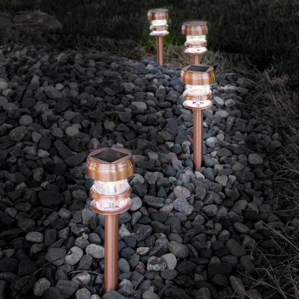 Copper Solar Powered LED Pathway Light Pack
