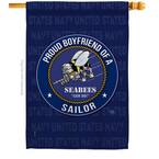 28 in. x 40 in. Seabees Proud Boyfriend Sailor House Flag Double-Sided Armed Forces Decorative Vertical Flags