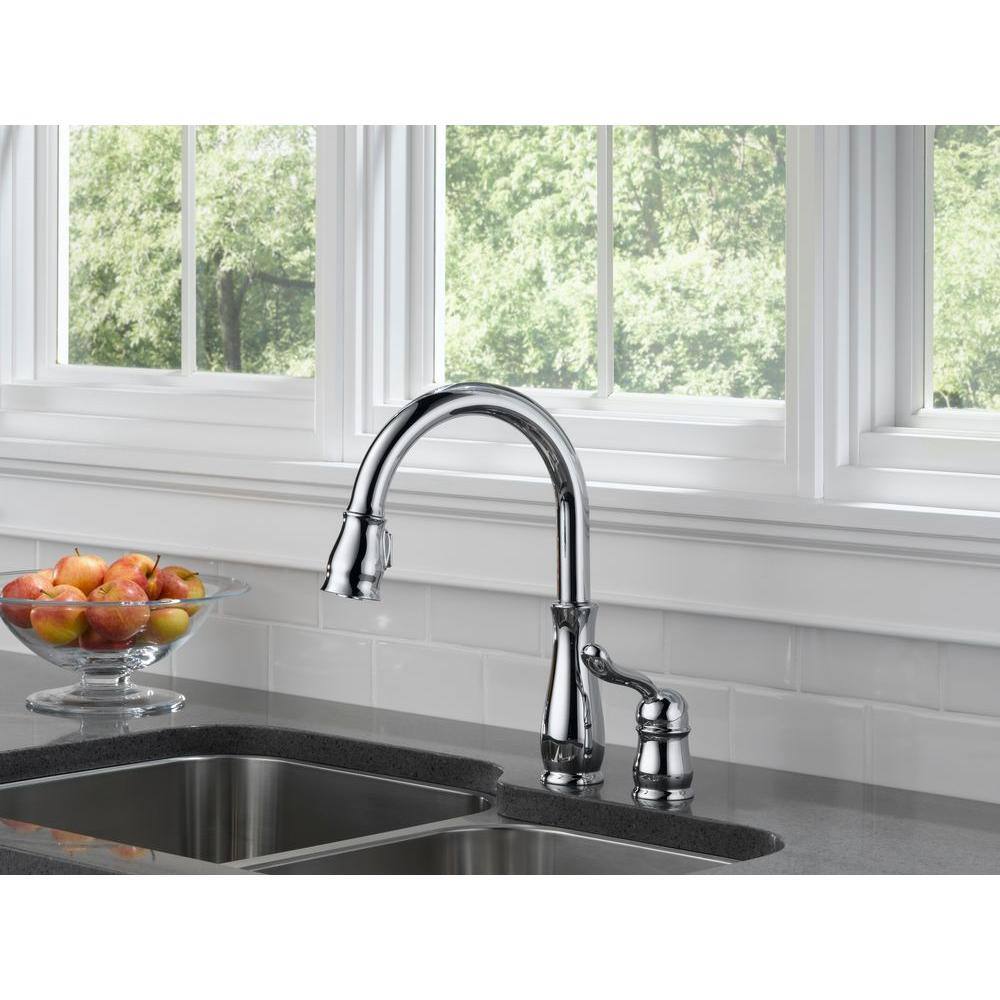 Chrome Pull-Down Kitchen Faucet with Spray and Deck Mount