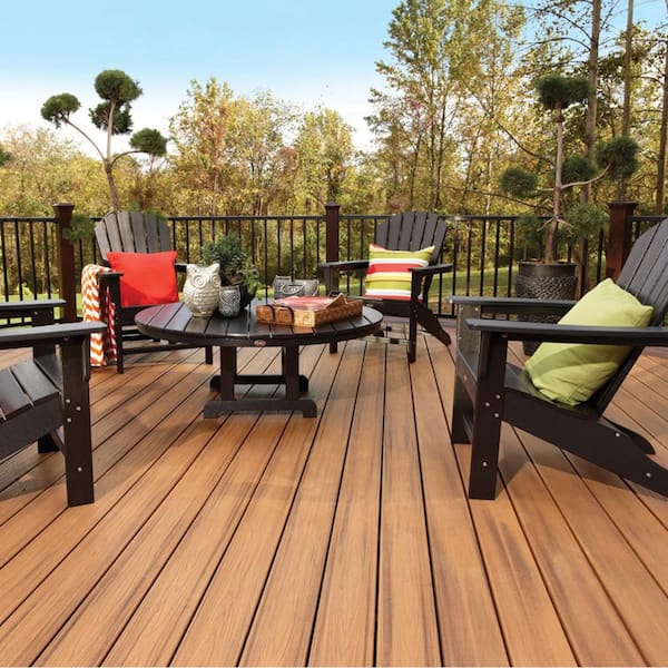 Transcend 1 in. x 6 in. x 16 ft. Tiki Torch Grooved Edge Composite Deck Board